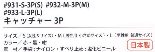 福徳産業 931-S-3P キャッチャー S（3双入） 通気性・フィット感に優れた手袋、滑りにくいブロック型のすべり止め。小指又を下げた「三本胴編み」で手にフィット。品質の良い手袋ならやっぱり日本製。福徳産業(株)の手袋はすべて小指又を下げて編んだ「三本胴編み」です。小指又が下がったことで、より手の形に近く、フィットする手袋になりました。今までと違うフィット感！軍手はどれも同じだと思っていませんか？福徳産業の手袋は「日本製」です。安心・安全の品質だけではありません。一日仕事をしても「疲れにくい工夫」がされています。小指又を下げて編む製法「三本胴編み」小指又を下げて編むと・・・使う頻度の多い小指の指又がピッタリフィット！はめた感じが手になじみ、作業が楽になる！人の手は、小指が、人差し指・中指・薬指の3本より下にあります。福徳産業の軍手は全て小指又が下がっています。※この商品はご注文後のキャンセル、返品及び交換は出来ませんのでご注意下さい。※なお、この商品のお支払方法は、先振込（代金引換以外）にて承り、ご入金確認後の手配となります。 サイズ／スペック